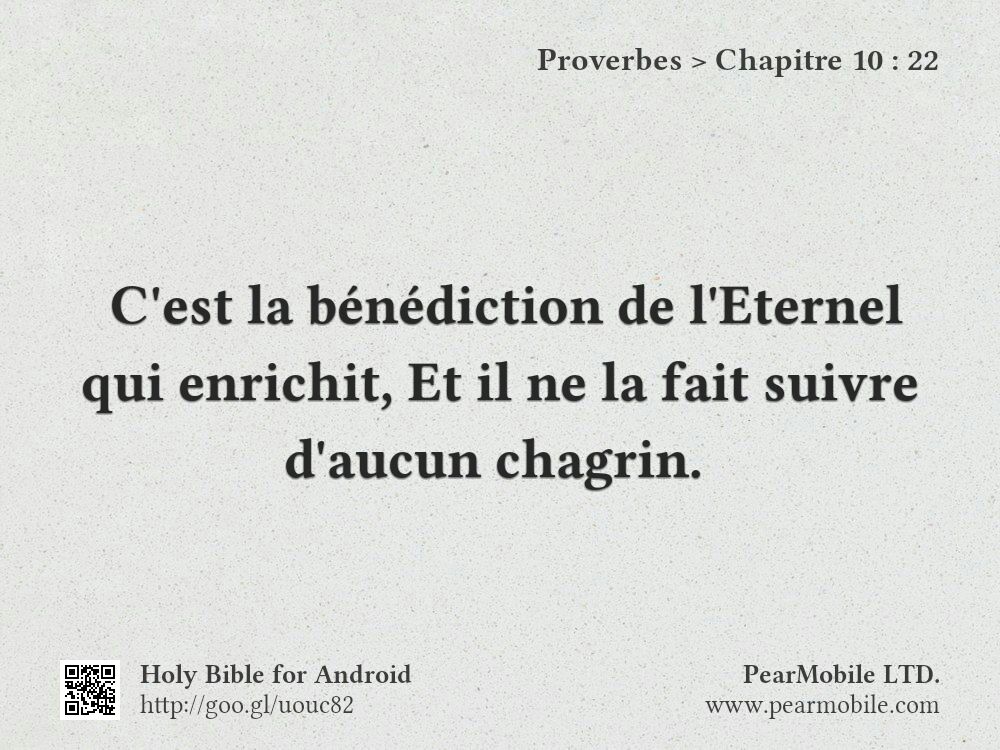 Proverbes, Chapitre 10:22
